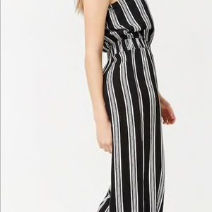 Brand new black and white stripe jumpsuit!!